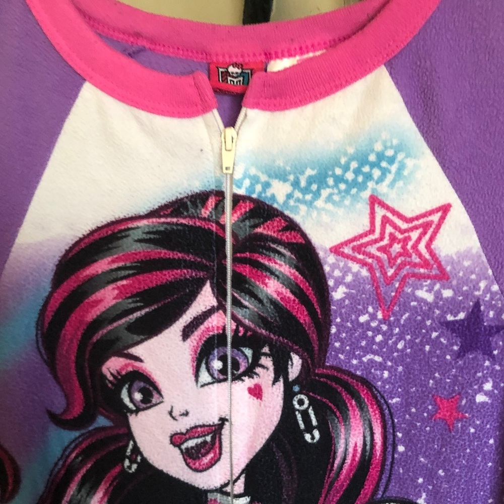 monster high Pink and Purple Zip-Up Kids Hoodie Top